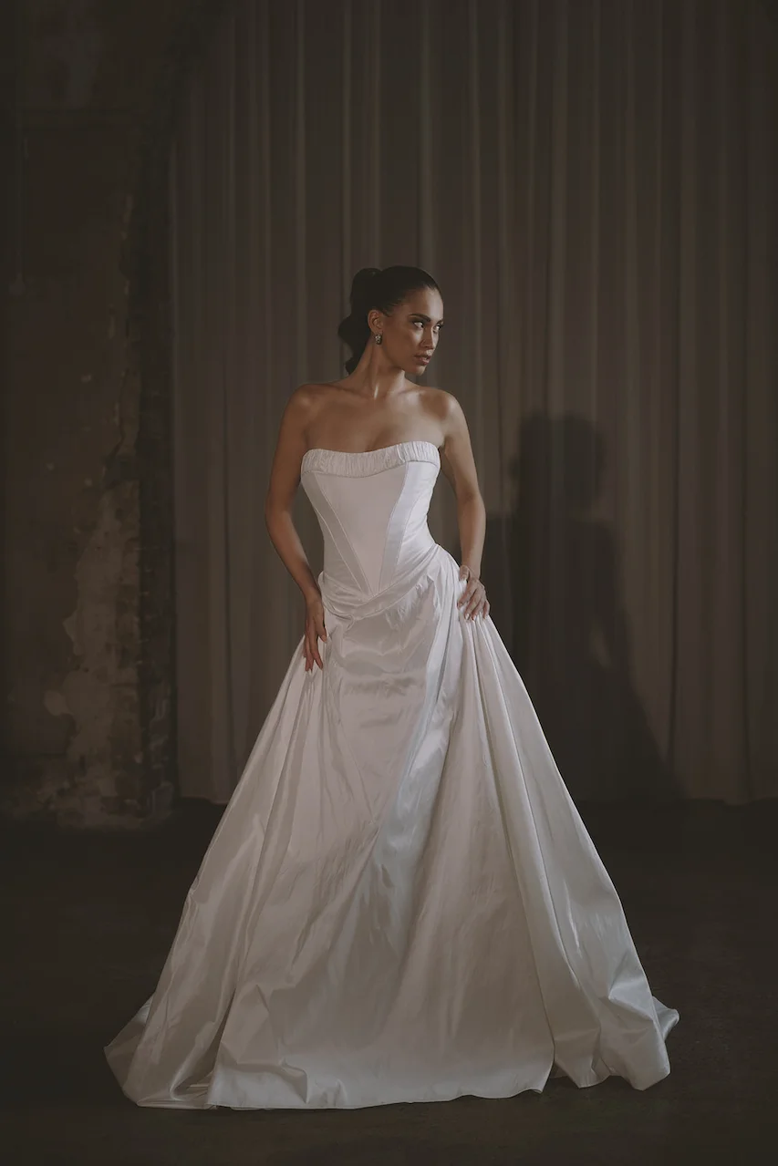 Moira-Hughes-The-Reverie-raw-silk-strapless-aline-draped-skirt-corset-bridal-dress2_opt